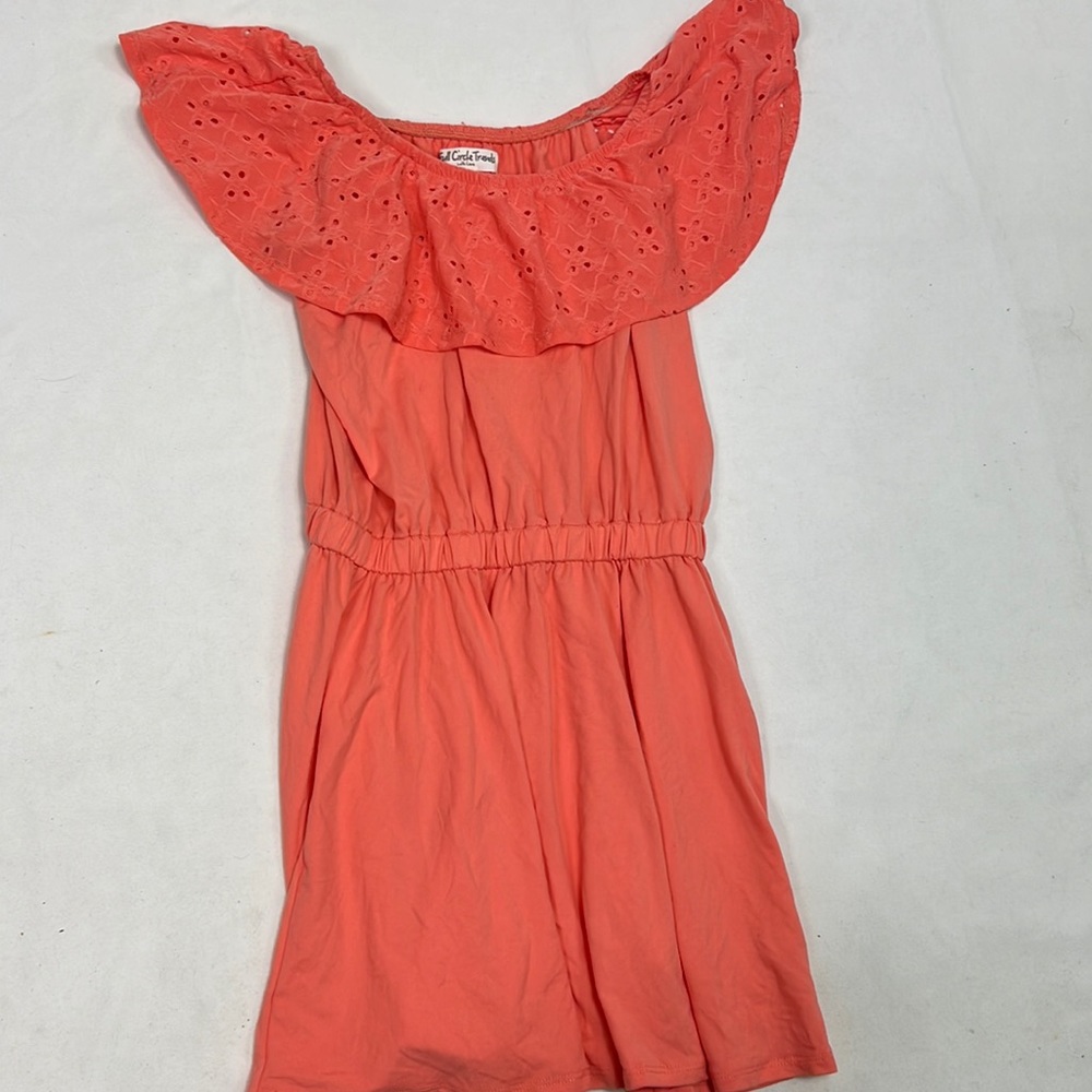 #1992 Full Circle Trends Peachy Orange Floral Up Shoulder Dress | Size: XL 16